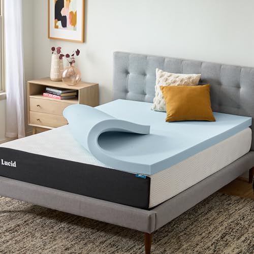 Lucid 3 Inch Memory Foam Mattress Topper, Twin XL Size – Cooling Gel Bed Topper by Lucid