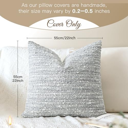Artscope Throw Pillow Cover 22x22 Super Thick Body Pillow Cover Decorative - Image 5