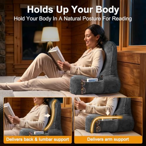Reading Pillow for Bed Sitting Up, Back Support Pillow - Image 3