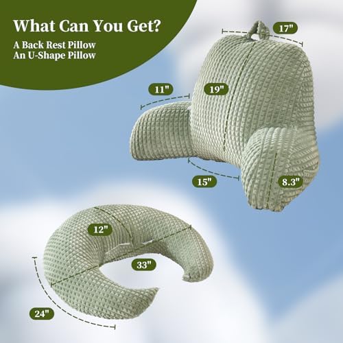19" Reading Pillow for Bed, U Shaped Arm & Elbow Support - Image 3