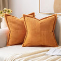 MIULEE Fall Burnt Orange Decorative Throw Pillow Covers 20x20 Inch 2 Pack by MIULEE