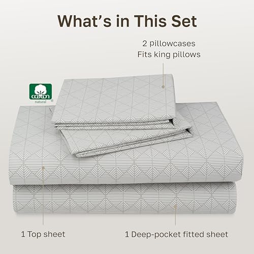 California Design Den Soft 100% Cotton Sateen King Bed Sheet Set - Image 4