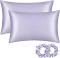 ALASKA BEAR Silk Pillowcase for Hair and Skin, Set of 2 Pure Genuine 22 Momme Mulberry Silk Pillow Cases King Size for Bliss Sleep Better Than Poly Satin, Zipper Closure(2pc, Lavender)