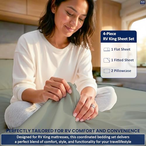 Cottingon 4 Piece Short Queen Sheets, Egyptian Cotton, Light Grey - Image 6