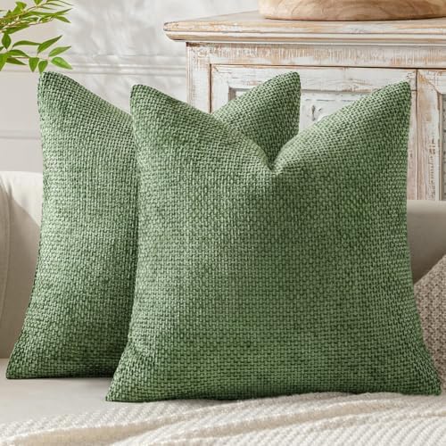 MIULEE Decorative Couch Throw Pillow Covers 20x20 Inch Sage Green 2 Pack by MIULEE