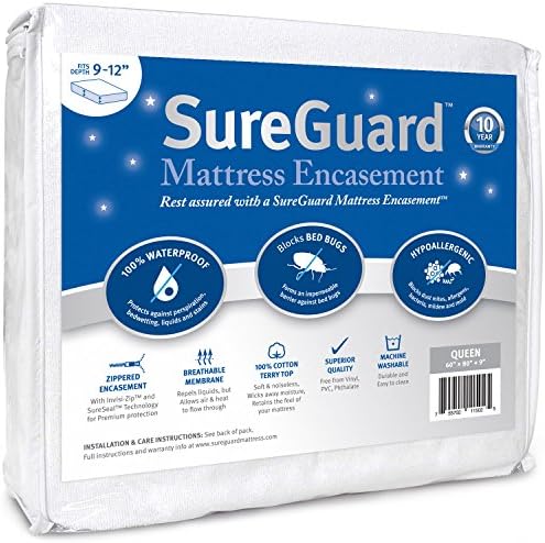 SureGuard Queen Zippered Mattress Protector Encasement by SureGuardMattressProtectors