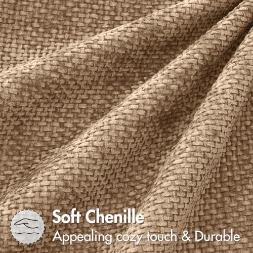 MIULEE Decorative Couch Throw Pillow Covers 20x20 Inch Khaki Camel 2 Pack - Image 3