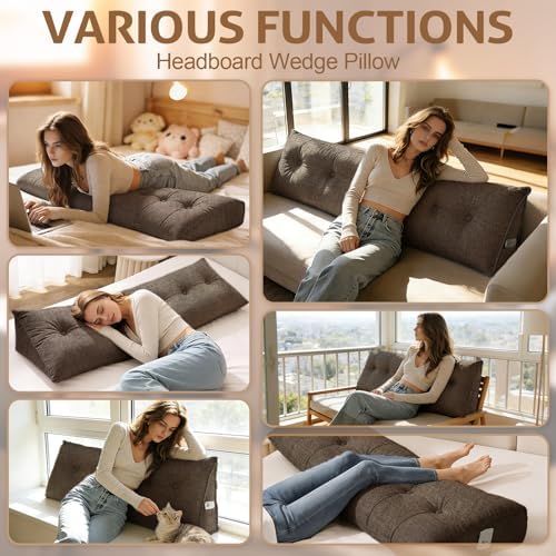 Headboard Pillow Twin Size, Triangle Wedge Pillow - Image 5