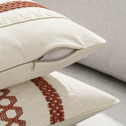 MIULEE Set of 2 Fall Rust Decorative Pillow Covers 18x18 - Image 5