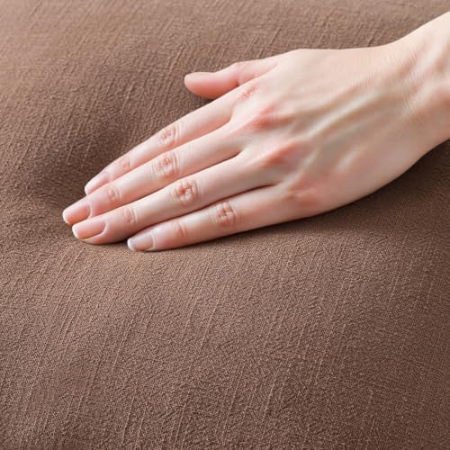 MIULEE Linen Fringe Decorative Fall Throw Pillow Covers Dark Coffee 20x20 - Image 2