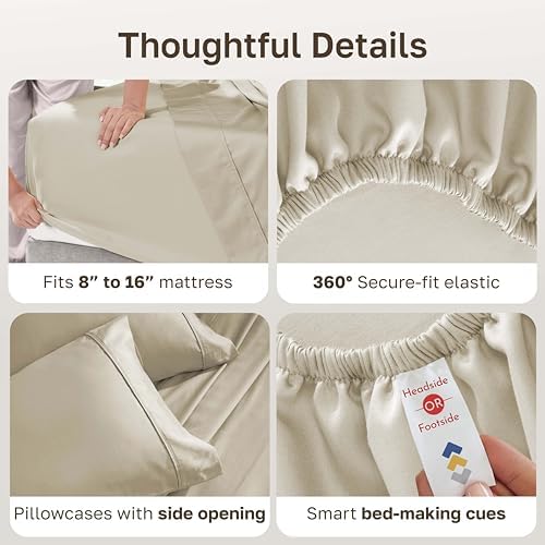 California Design Den 2-Pack 100% Cotton Sateen Queen Size Bedsheets Set - Image 4