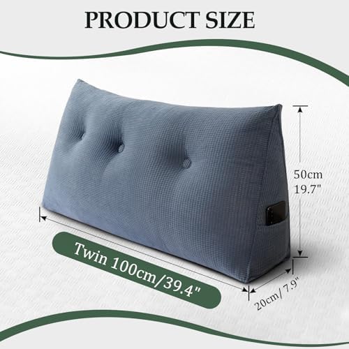 Headboard Pillow Twin, Wall Backrest Wedge Pillow Headboard by huateanhome