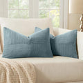 MIULEE Slate Blue Decorative Lumbar Throw Pillow Covers 12x20 Inch 2 Pack by MIULEE