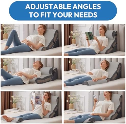 Ahpmeoa 3PCS Wedge Pillow Set for After Surgery, Back Pillow for Bed Sitting up - Image 3