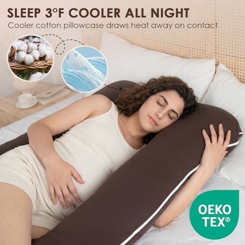 QUEEN ROSE U Shaped Pregnancy Pillow, Breathable Cotton Full Body Support - Image 3