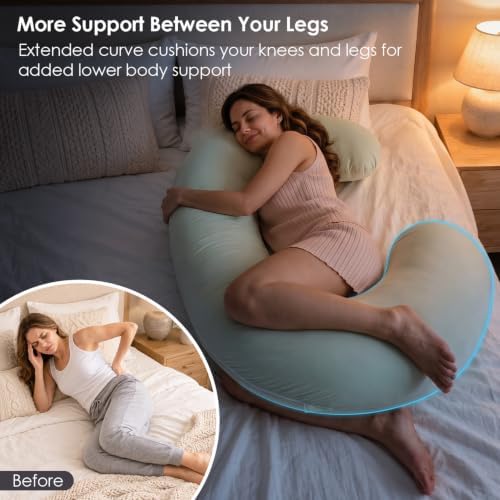 QUEEN ROSE Cooling Body Pillow, C Shaped Full Body Pillow - Image 4
