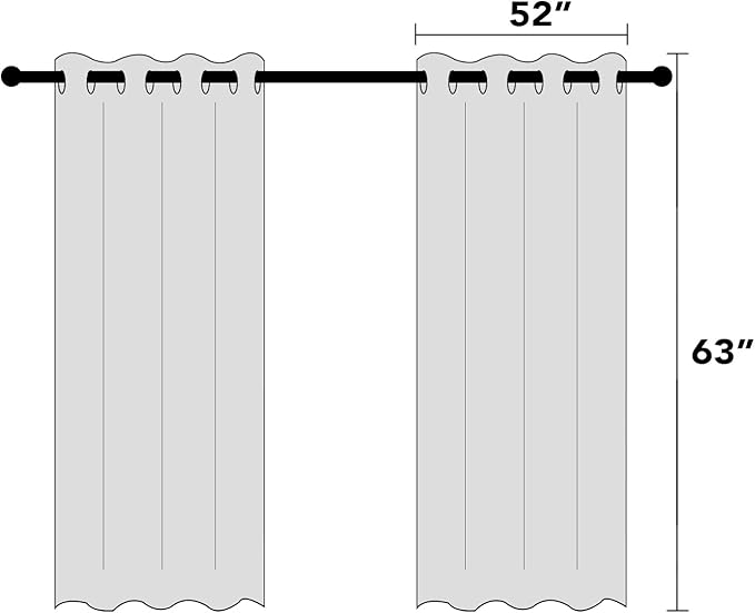 PrinceDeco Blackout Curtains for Bedroom 63 Inches Long 2 Panels Room Darkening Burlap Grommet Drapes for Living Room Thermal Insulated with White Liner Privacy Vertical Window Drapes,Light Grey