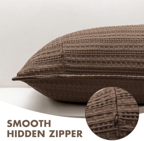 Decorative Waffle Weave Body Pillowcase 20x54 Brown No Insert - Image 6