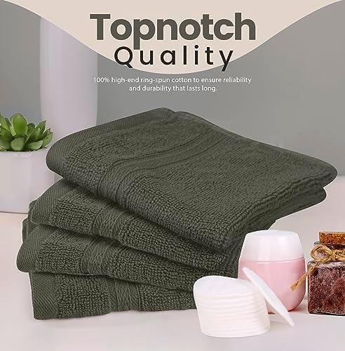 Towel and Linen Mart 100% Cotton - Wash Cloth Set - Pack of 4, Quick Dry, Luxurious, Highly Absorbent and Soft Feel Premium Spa & Hotel Perfect for Daily Use (12 X 12 Grey) - Image 4
