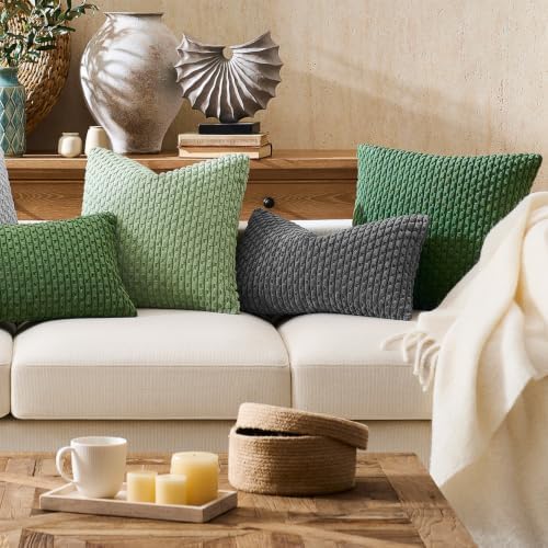 Kevin Textile Soft Corduroy 12"x20" Lumbar Pillow Cover 1 Pack, Dark Green - Image 7
