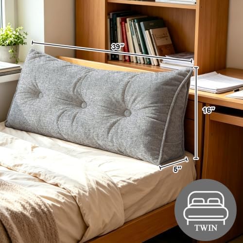 Headboard Pillow Twin, Triangle Wedge Pillow - Image 3