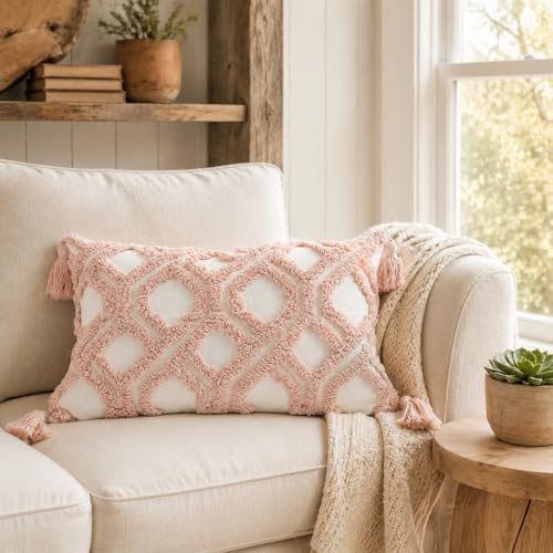 Lumbar Boho Pillow Covers 12x20 Tufted - Image 2