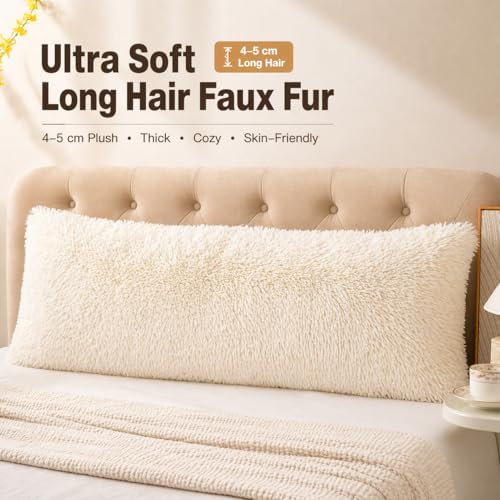 Reafort Luxury Long Hair, PV Fur, Faux Fur Body Pillow Cover/Case 21inx54in - Image 3