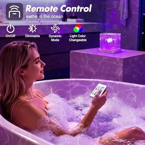 Waterproof Shower Light No Wiring, Rechargeable Ocean Wave Projector Light - Image 3