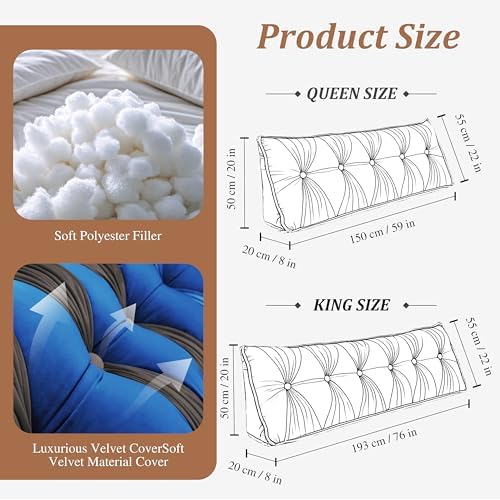 Daneey Queen Wedge Headboard Pillow - Image 5