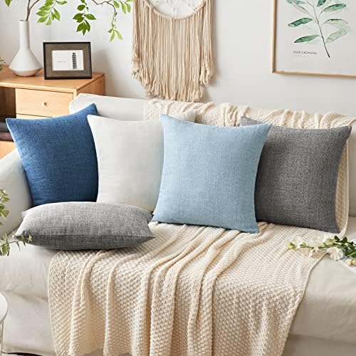 MIULEE 24x24 Inch Euro Linen Burlap Pillow Covers, Livingroom - Image 4