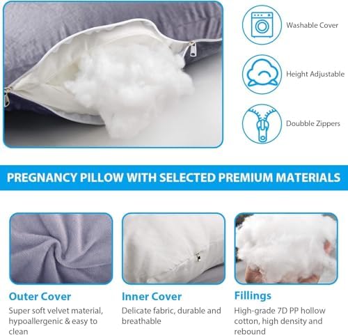 Elover U Shaped Pregnancy Pillow, Full Body Maternity Support - Image 4