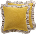 patdrea Vintage Yellow Linen Throw Pillow Covers by patdrea