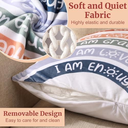 18 x 18 Inch Rainbow Pocket Pillow Gift Reading Corner - Image 4