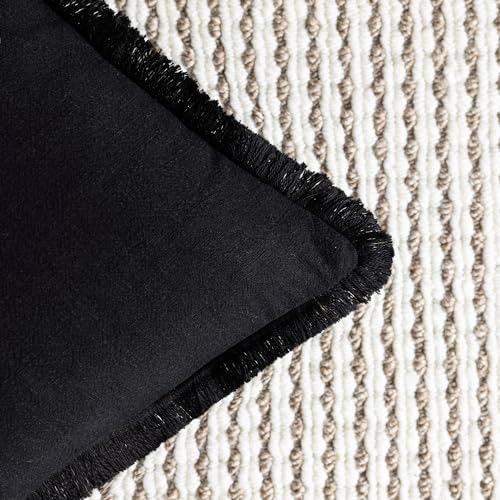 Foindtower Decorative Linen Fringe Throw Pillow Covers 18×18 Inch - Image 3