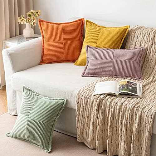 MIULEE Decorative Lumbar Throw Pillow Covers 12x20 Inch Blush Pink 2 Pack - Image 4