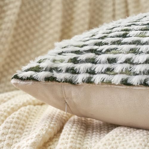 Aeckself Boho Chenille Tufted Pillow Cover 18 x 18 Inch, Decorative Square - Image 3