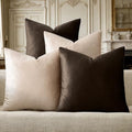 GIGIZAZA Pack of 4 Decorative Velvet Pillow Covers 20x20 Brown Beige by GIGIZAZAFocusingonhomedecoration