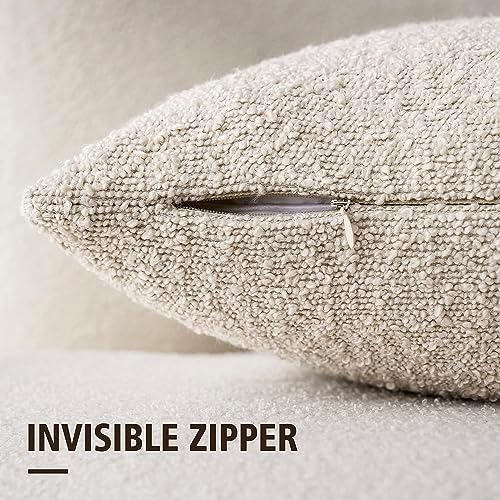 Foindtower Decorative Textured Boucle Throw Pillow Covers 16x16 Inch - Image 2