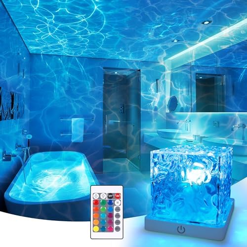 Waterproof Shower Light No Wiring, Rechargeable Ocean Wave Projector Light by Unknown