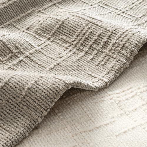 MIULEE Chenille Textured Throw Pillow Covers Light Brown 18x18 Set of 2 - Image 2