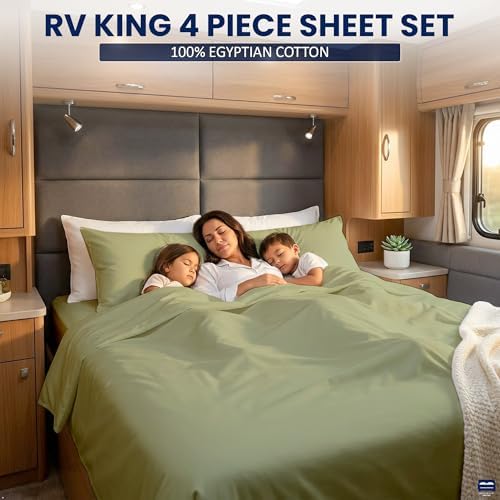 Cottingon 4 Piece Short Queen Sheets, Egyptian Cotton - Image 3