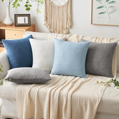 MIULEE Pack of 2 Decorative Linen Burlap Textured Pillow Covers Farmhouse Boho - Image 2