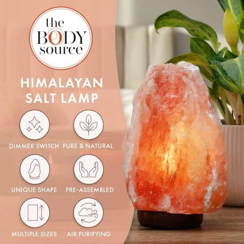 Himalayan Salt Lamp for Bedroom Large 10–12 Inch Pink Salt Rock Lamp with Dimmer, Wooden Base & Spare Bulbs | Calming Ambient Night Light | Thoughtful Wellness Gift for Women, Home, or Office - Image 2
