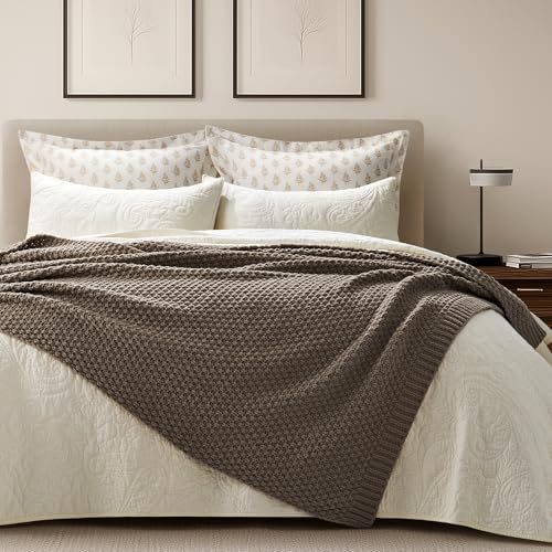 EVERGRACEHOME Chunky Chenille Knit Throw Blanket, 60 x 80, Mocha Brown - Image 4