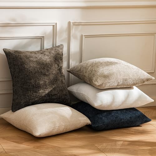 a moment Dark Brown Chenille Throw Pillow Covers 12x20 Inch Pack of 2 Modern - Image 5
