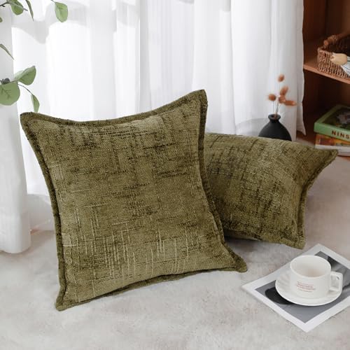 HPUK Chenille Throw Pillow Covers 18x18 Inch, Soft Woven Texture - Image 3
