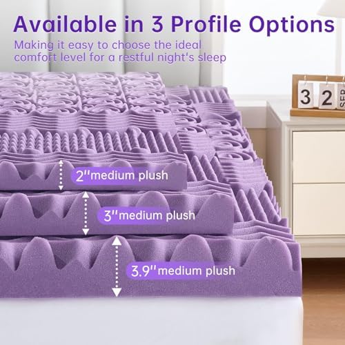 MUXHOMO 3.9 Inch 7-Zone Cal King Mattress Topper, Egg Crate Memory Foam - Image 6