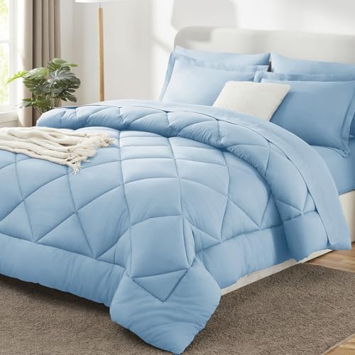CozyLux King Comforter Set 102"x90" Baby Blue by CozyLux