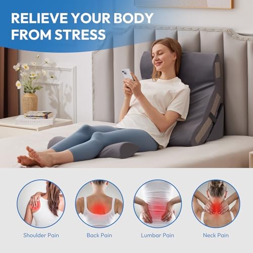 Ahpmeoa 3PCS Wedge Pillow Set for After Surgery, Back Pillow for Bed Sitting up - Image 6