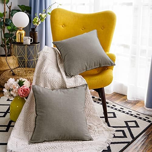 Jeanerlor 18"x18" Solid Cotton Linen Decoration Throw Pillow Case - Image 2